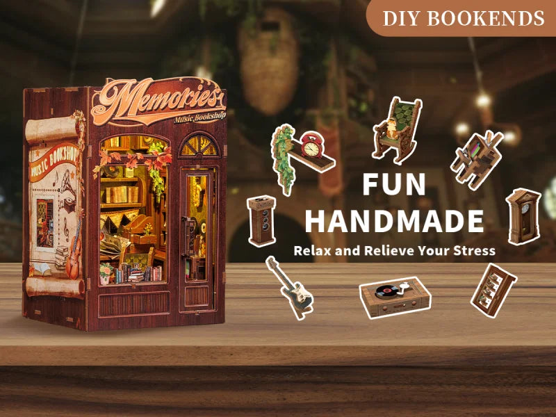 Tiny Tales Bookshop – DIY Wooden Dollhouse Kit - Zoomster Zoomster