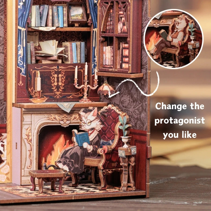 Tiny Tales Bookshop – DIY Wooden Dollhouse Kit - Zoomster Zoomster