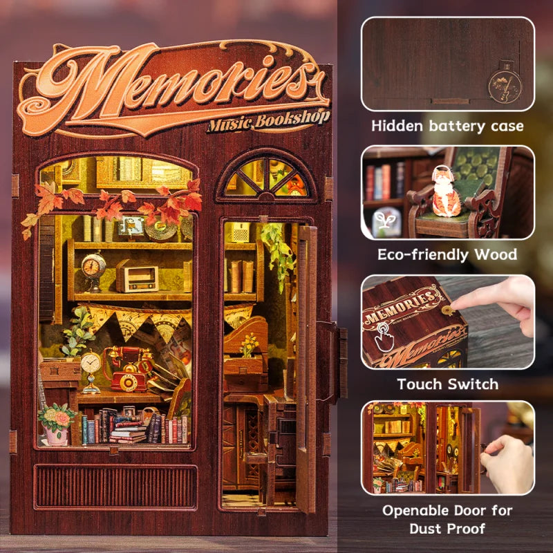 Tiny Tales Bookshop – DIY Wooden Dollhouse Kit - Zoomster Zoomster